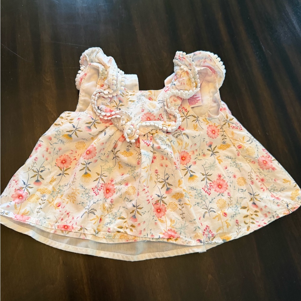 Tommy Bahama Kids Floral Blouse - Cream and Pink